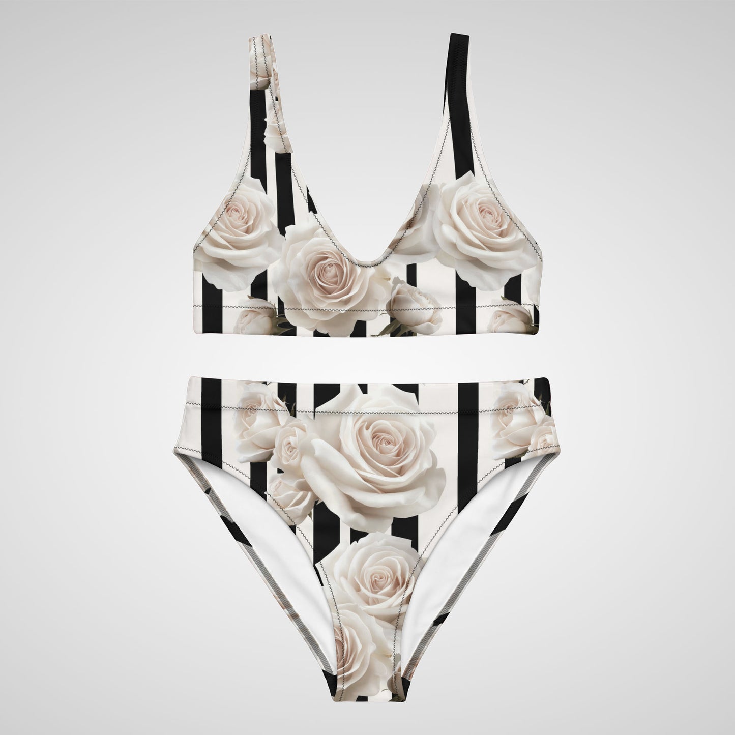 Noir Bloom - High-Waisted Bikini