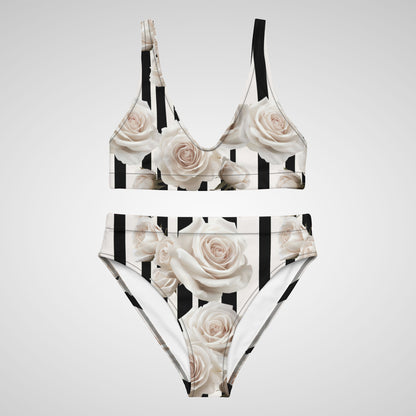 Noir Bloom - High-Waisted Bikini