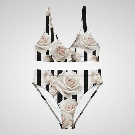Noir Bloom - High-Waisted Bikini